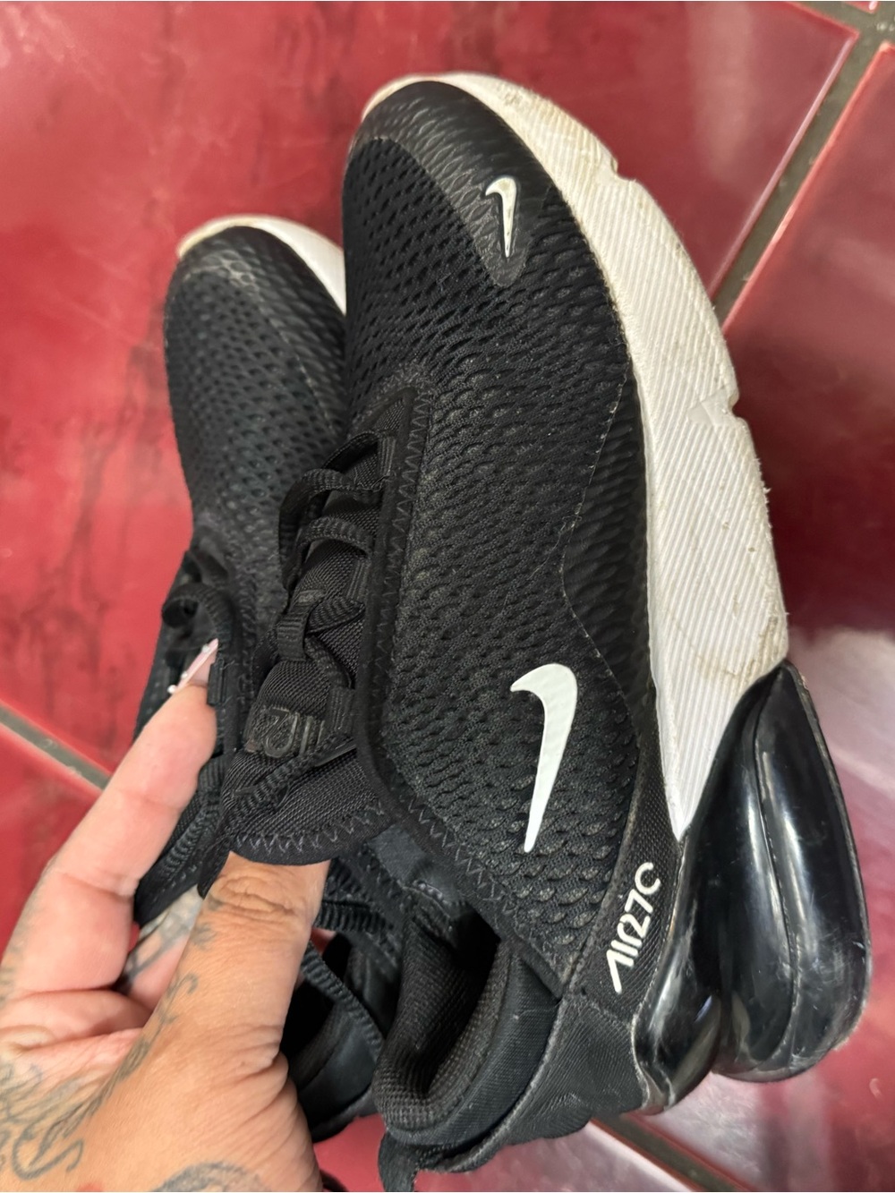 Nike Black Sneakers with Pink Accent